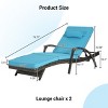 Foldable Wicker Outdoor Patio Chaise Lounge Set Of 2,Outdoor Reclining Lounge Chair Recliner Up To 150° With Cushion And Armrest -Maison Boucle - 4 of 4