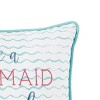 C&F Home 10" x 10" Make Waves Mermaid Embroidered Small Petite Throw Pillow - image 2 of 4