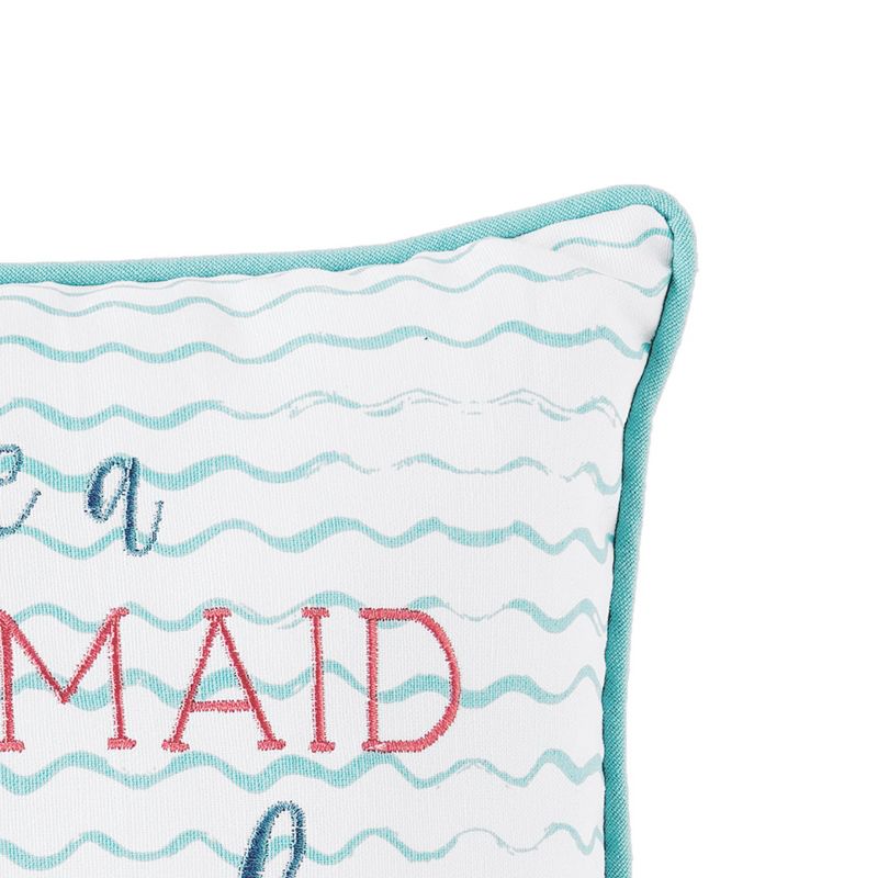 C&F Home 10" x 10" Make Waves Mermaid Embroidered Throw Pillow, 2 of 5