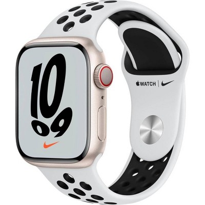 Apple Watch Nike 7 Gps+cellular, 41mm Starlight Aluminum Case With Black Nike Sport Band (2021, 7th Generation) - Target Refurbished : Target