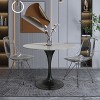 LeisureMod Verve 36" Round Dining Table - Sintered Stone Top with Modern Black Pedestal Base Accent Table for Contemporary Dining and Kitchen Room - 2 of 4