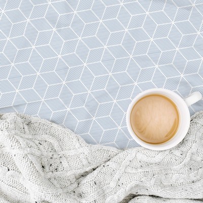 King Size Urban Hex Blue Cotton Sateen Sheet Set
