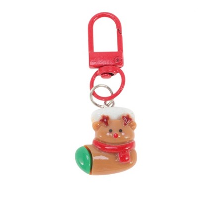 Unique Bargains Christmas Keychain Lobster Clasp Alloy Resin Multicolor 1 Pc