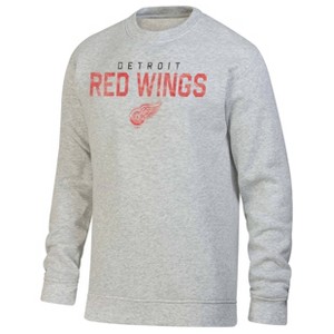 NHL Detroit Red Wings Men's Long Sleeve Ash Gray Crew Neck Fleece Hooded Sweatshirt - 1 of 3