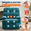Oversized Recliner Chair with Heat & Massage, Manual Swivel Lift Recliner with Side Pocket & Cup Holders, Deep Seat Single Sofa for Living Room - 4 of 4