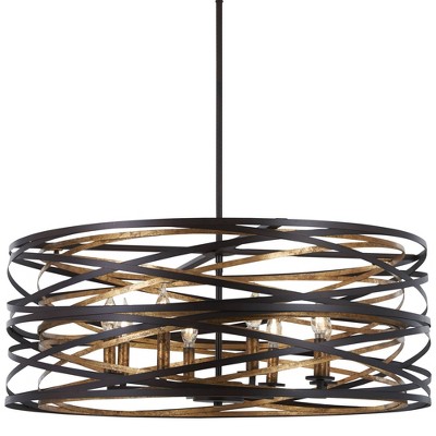 Minka Lavery Minka-Lavery Vortic Flow 30" Wide 8-Light Bronze and Gold Pendant