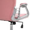 NicBex Office Chair with Height Adjustable Modern Button Tufted Computer Chair with Armrests, 5 Casters, PU Leather for Office, Study, Bedroom, Pink - 3 of 4