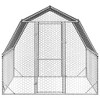 Chicken Run Silver Galvanized Steel Large Durable Chicken Run vidaXL - 3 of 4
