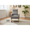 Fabric Upholstered Nursery Glider Rocking Chair with Solid Wood Legs, High Backrest and Side Pocket - 2 of 4