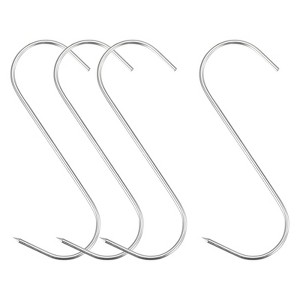 Unique Bargains Stainless Steel S-Shaped Utility Fish Beef Hanging Meat Hook 4 Pcs - 1 of 4