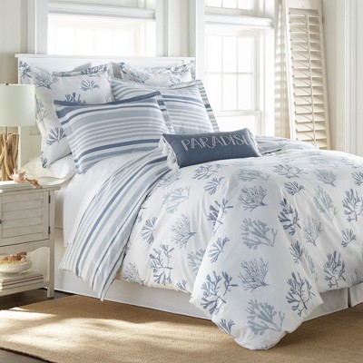 Truro Blue and White Cotton Full/Queen Duvet Cover Set