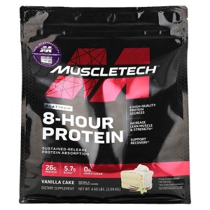 MuscleTech Platinum 8-Hour Protein™, Vanilla Cake, 4.6 lbs (2.09 kg) - 1 of 3