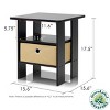 Furinno Andrey End Table Nightstand with Bin Drawer, Espresso/Brown, Set of 2 - 2 of 4