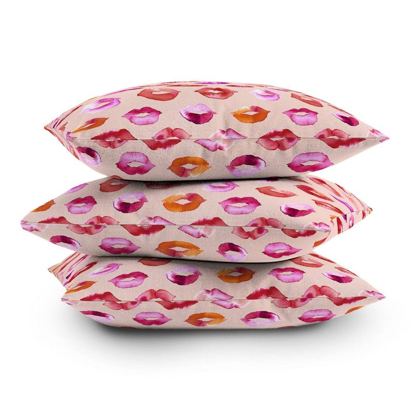 Ninola Design Sweet Pink Lips Square Throw Pillow Pink - Deny Designs, 5 of 6
