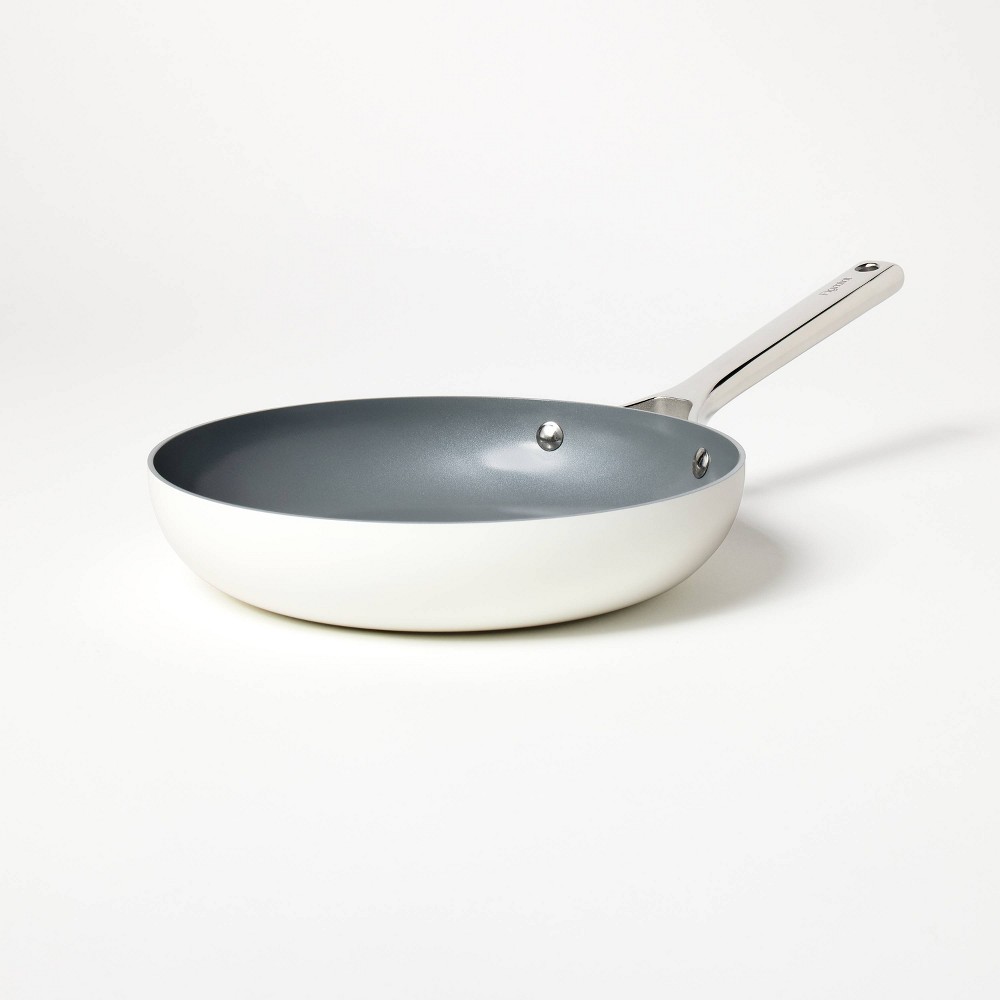 Photos - Pan 10" Nonstick Ceramic Coated Aluminum Frypan Cream - Figmint™