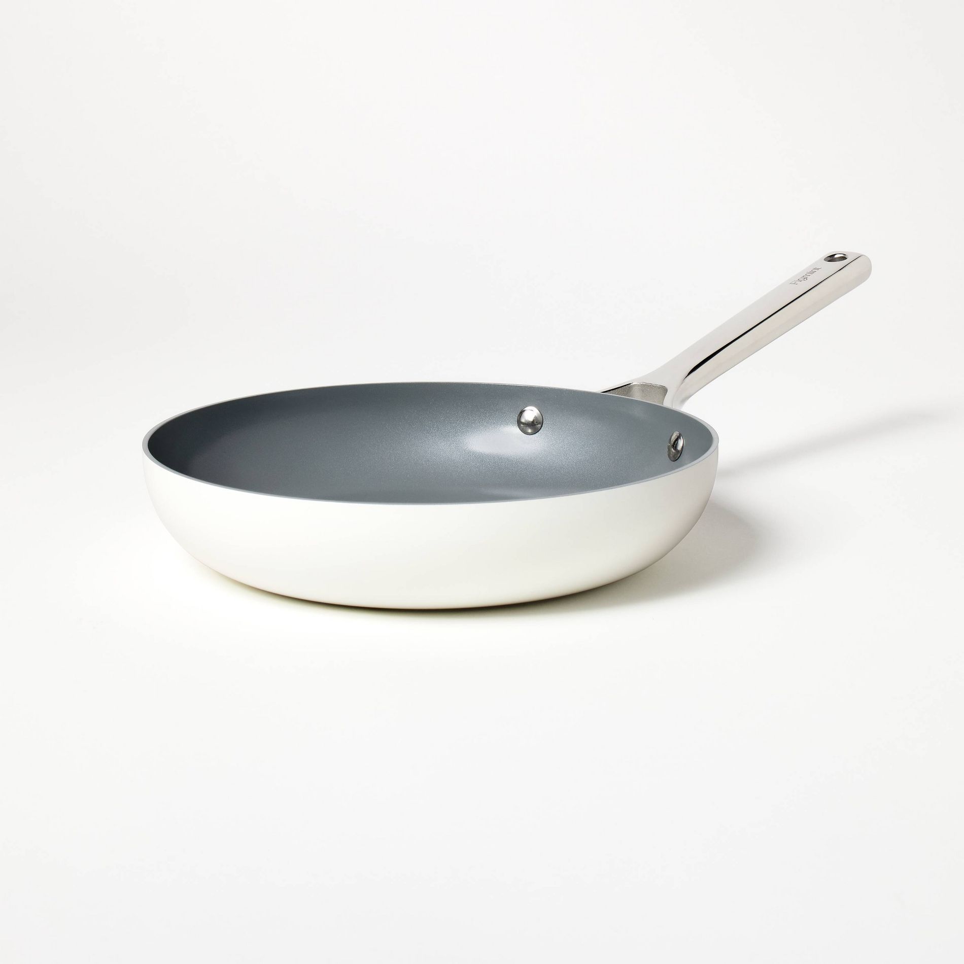 10" Nonstick Ceramic Coated Aluminum Fry Pan Cream - Figmint™