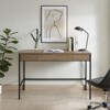 47 Inch Antiqued Gray Oak/Metal Home Office - Henn&Hart - 4 of 4