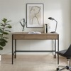 47 Inch Antiqued Gray Oak/Metal Home Office - Henn&Hart - image 4 of 4