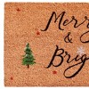 HomeRoots 36" X 72" Brown Black And Green Christmas Merry and Bright Outdoor Coir Door Mat - 4 of 4