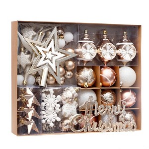 WhizMax 70 Pcs Christmas Ball Ornaments Set, Christmas Ball Shatterproof Hanging Tree Ornament Assortment Set - 1 of 4