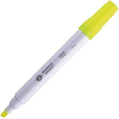 Business Source Highlighter Chisel Tip Florescent Yellow 37533