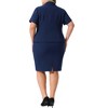 Agnes Orinda Women's Plus Size Notch Lapel Short Sleeve High Waist Business Pencil Skirt Work Blazer Suits - 4 of 4