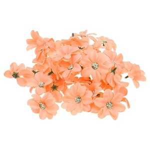 Unique Bargains Faux Silk Multi-layered Handmade Artificial Flowers Purple White Pink Bulk - 1 of 4
