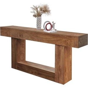 63 Inch Farmhouse Console Table for Entryway, Slim Wood Sofa Table Behind Couch with Storage, Rustic Hallway Furniture for Foyer, Entrance - 1 of 4