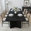 PexFix 79" x 33.5" Solid Wood Farmhouse Dining Table with V-Shaped Legs and Square Wood Top for Modern Dining Rooms & Family Gatherings Black - 4 of 4