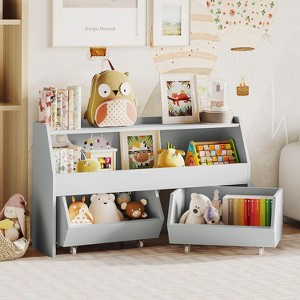 Petrimins  Toy Storage Organizer for Kids, Toy Storage Cabinet with Drawers, Boys and Girls Toy Shelf with Wheels, Kids Bookshelf for Bedroom - 1 of 4