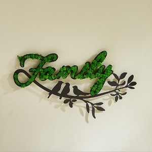 Gulches FAMILY Letter Art Moss Wall Decor - Nature-Inspired Iron Wall Art - 1 of 4