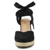 Allegra K Women's Closed Round Toe Espadrilles Wedges Tie Up Sandals - 3 of 4