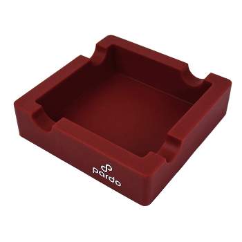 Pardo Cigar Silicone Ashtrays with Wide Holder for Large Pipe or Cigars - Red