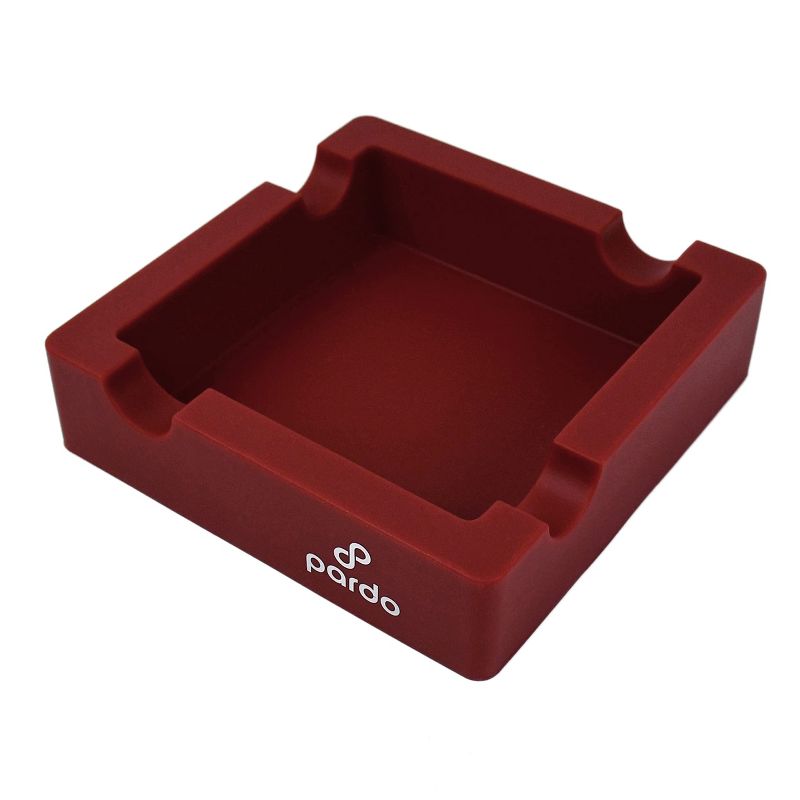 Pardo Cigar Silicone Ashtrays with Wide Holder for Large Pipe or Cigars - Red, 1 of 4