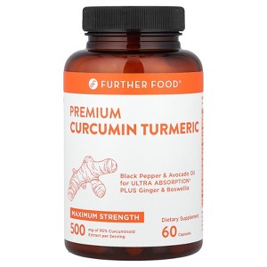 Further Food Premium Curcumin Turmeric, Maximum Strength, 500 mg, 60 Capsules - 1 of 4