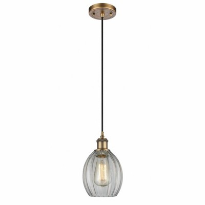 Eaton - 1 Light Cord Hung Mini Pendant In Industrial Style-9.5 Inches Tall and 6 Inches Wide