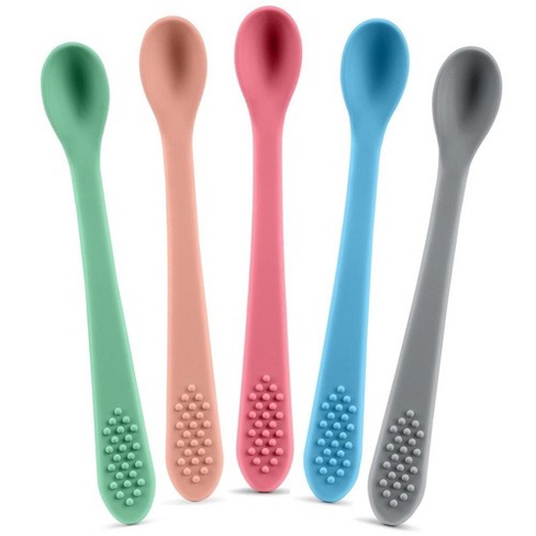 Silicone Baby Spoons Self Feeding 6+ Months - Infant Toddler Utensils -  First St