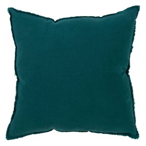 20"x20" Oversize Fringed Design Linen Square Throw Pillow - Saro Lifestyle - 1 of 3