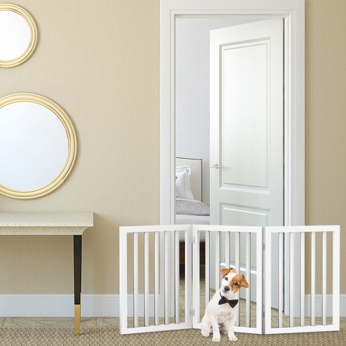 Indoor Pet Gate 3 panel Folding Dog Gate For Stairs Or Doorways 54x24 inch Freestanding Pet Fence For Cats And Dogs By Petmaker white Target