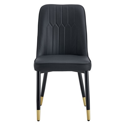 NicBex Dining Chairs Set of 2 Upholstered Chair PU Leather Padded Seat with Metal Legs Design for Kitchen, Living Room, Bedroom