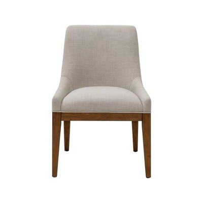 Set of 2 Gray Upholstered Wood Side Chairs