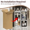 Modern Plastic Narrow Gap Storage Cabinet, Waterproof Skinny Bathroom Storage Organizer With Drawers, Cream White With Transparent Black Accents - 4 of 4