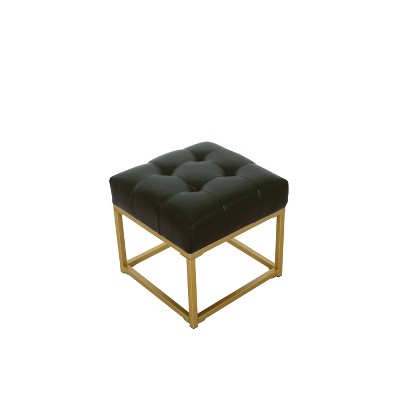 black leather ottoman target