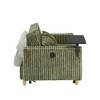 CAVINAS Pull-Out Sofa with 2 Plush Throw Pillows, Equipped with a Movable Tabletop and Usb Ports, Corduroy Loveseat Sofa Bed with Adjustable Backrest - 3 of 4