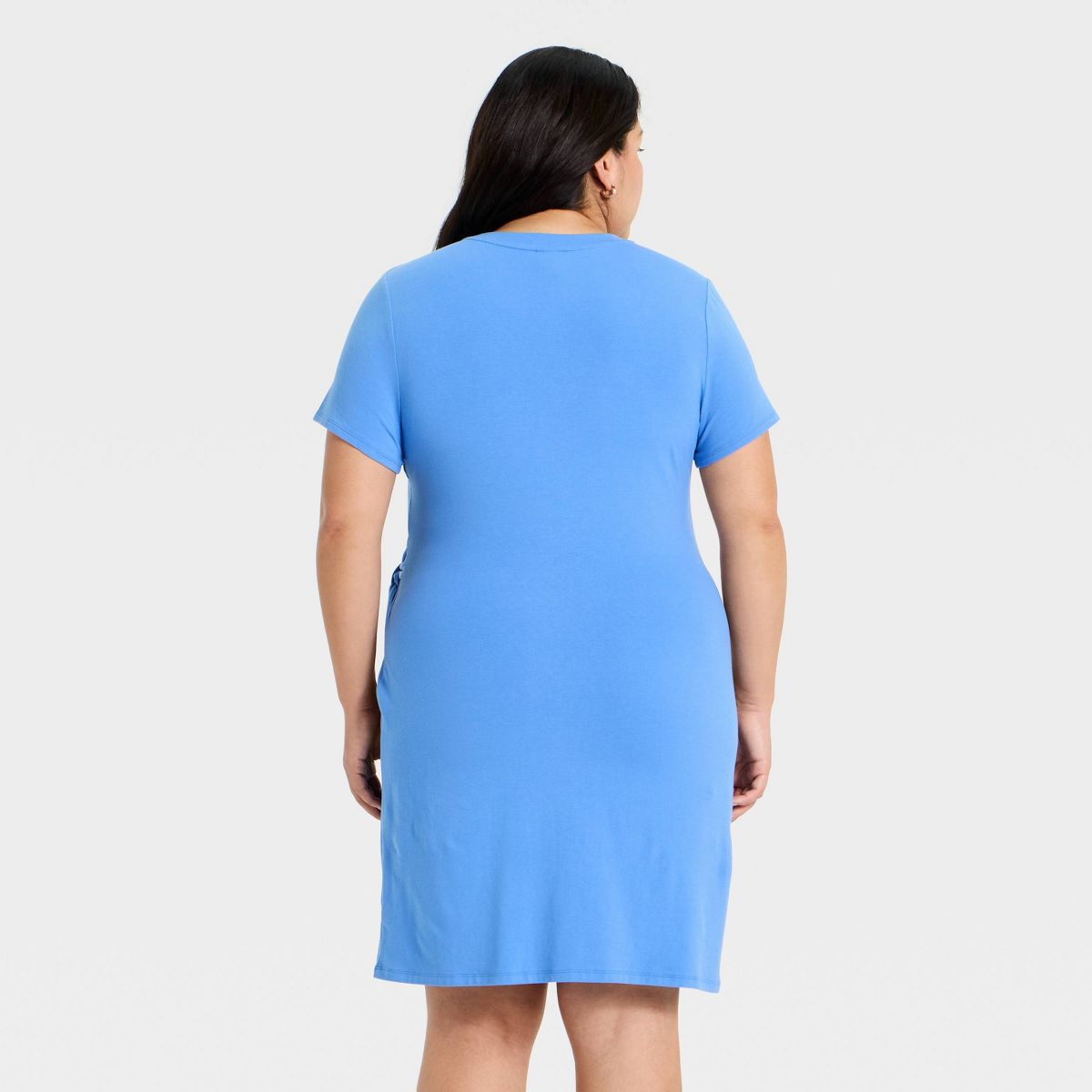 Women's Short Sleeve Tie-Front Knit Mini Dress - A New Day™ - thumbnail 8