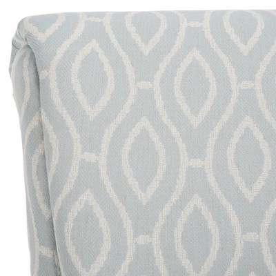 Hazina Light Blue Linen Blend Club Accent Chair with Wood Legs