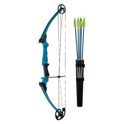 Genesis Original Lightweight Archery Compound Bow & Arrow Kit with Adjustable Riser, Draw Weight, & Draw Length, Draw Hand - Right, Teal