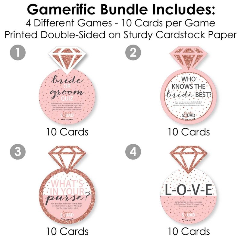 Big Dot of Happiness Bride Squad - 4 Rose Gold Bridal Shower or Bachelorette Party Games - 10 Cards Each - Gamerific Bundle, 3 of 11