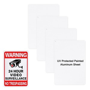 Unique Bargains Aluminum Reflective UV Protected Waterproof Durable White Blank Metal Signs 4 Pcs - 1 of 4