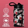 NBA Chicago Bulls 14oz Kids Stainless Steel Water Bottle With Straw Lid and Flexible Handle - 3 of 4